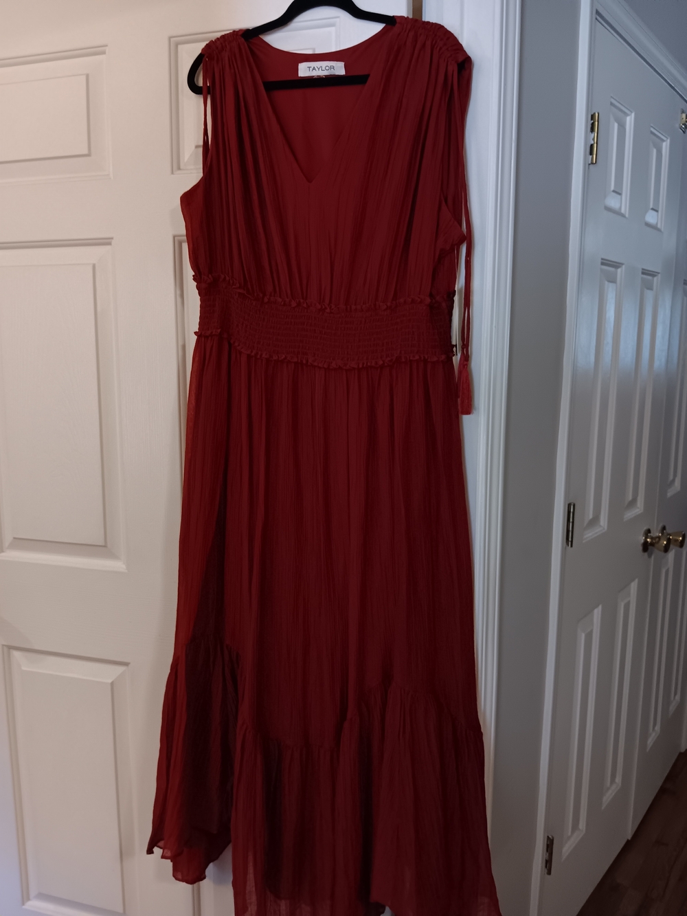 Taylor Deep Burnt Orange V-Neck Maxi Dress 2X